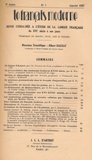Le français moderne - 1937  - CILF