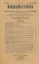 Le français moderne - 1951  - CILF