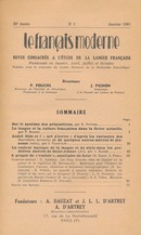 Le français moderne - 1961  - CILF