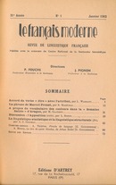 Le français moderne - 1963  - CILF