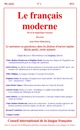 Le français moderne n° 1 et 2 - 2012  - CILF