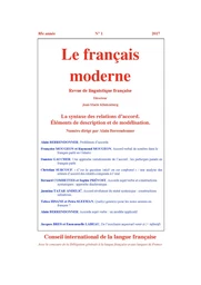  Le français moderne n° 1 et 2 - 2017