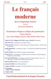  Le français moderne n° 1 et 2 - 2021